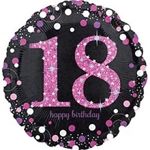 A 18" HB Sparkling Birthday 18 pink A 18" HB Sparkling Birthday 18 pink