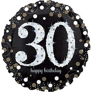 A 18" HB Sparkling Birthday 30 gold A 18" HB Sparkling Birthday 30 gold