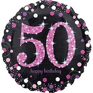 A 18" HB Sparkling Birthday 50 pink A 18" HB Sparkling Birthday 50 pink