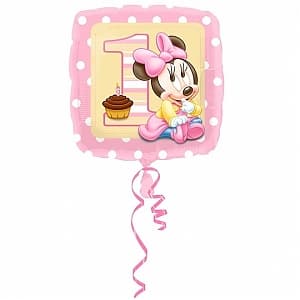 A 18" Квадрат Минни Малышка 1й День Рождения/AN/