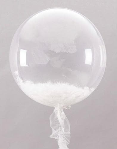 Баблс 45 см с перьями (белые) Баблс 45 см с перьями (белые)