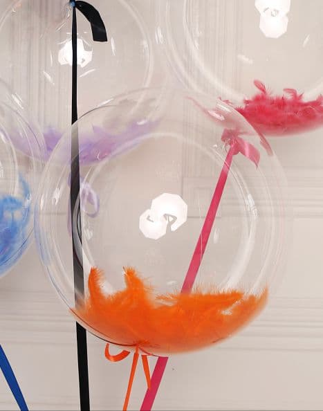 Баблс 45 см с перьями (оранжевые) Баблс 45 см с перьями (оранжевые)