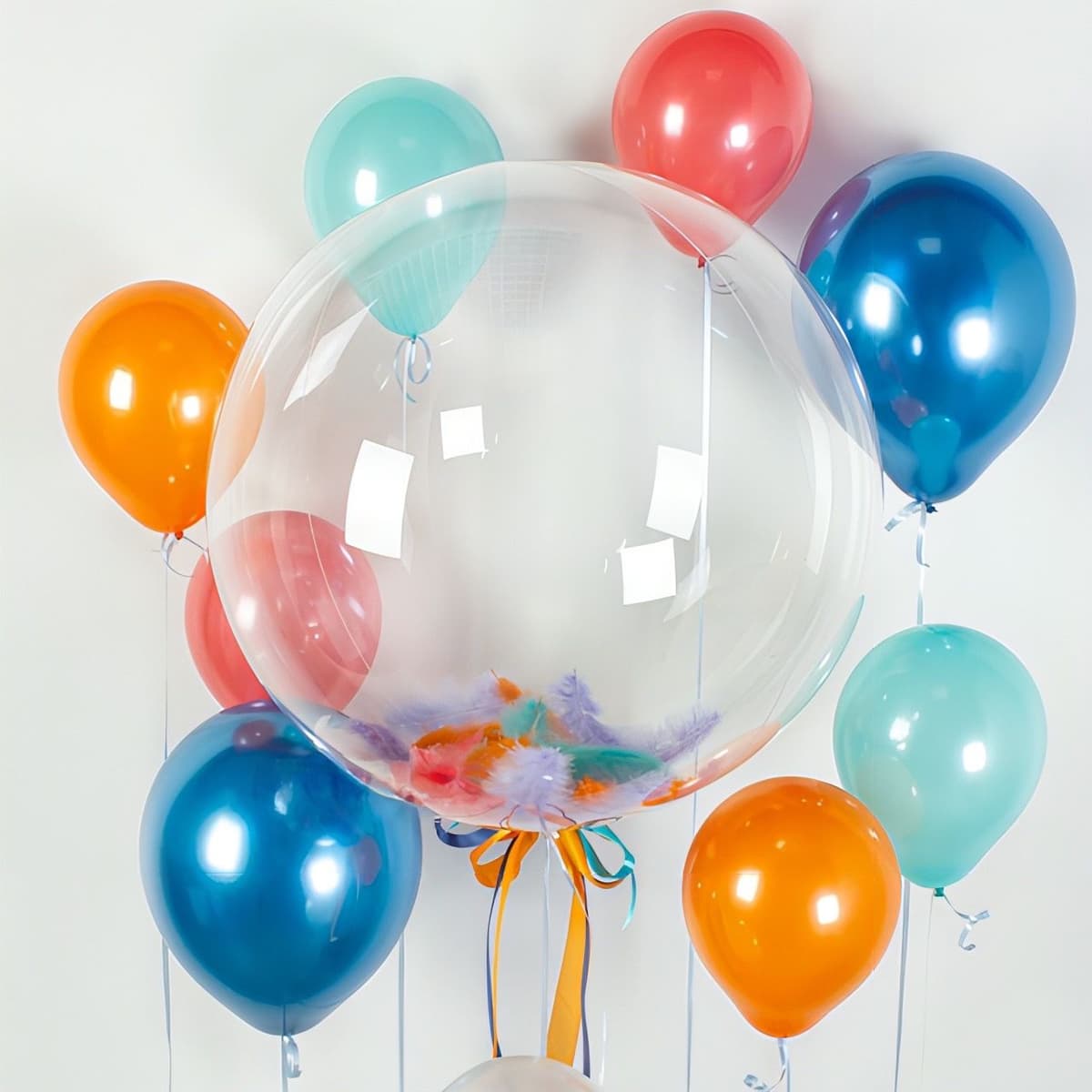 Баблс 45 см с перьями (разноцветные)