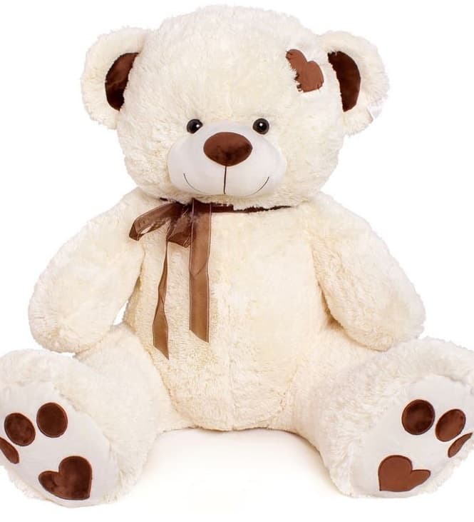 Большой плюшевый мишка Тони молочный 150 см