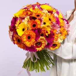 Цветочный букет 101 Гербера Микс