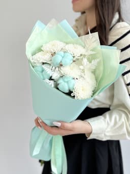 Стильный букет "Cotton" blue