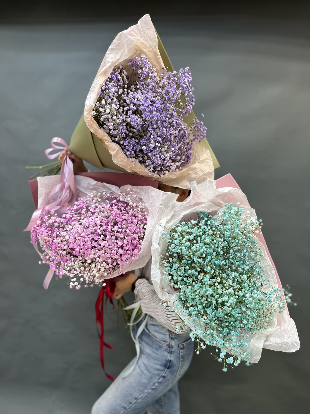 Оригинальный букет "Гипсофилия мята"