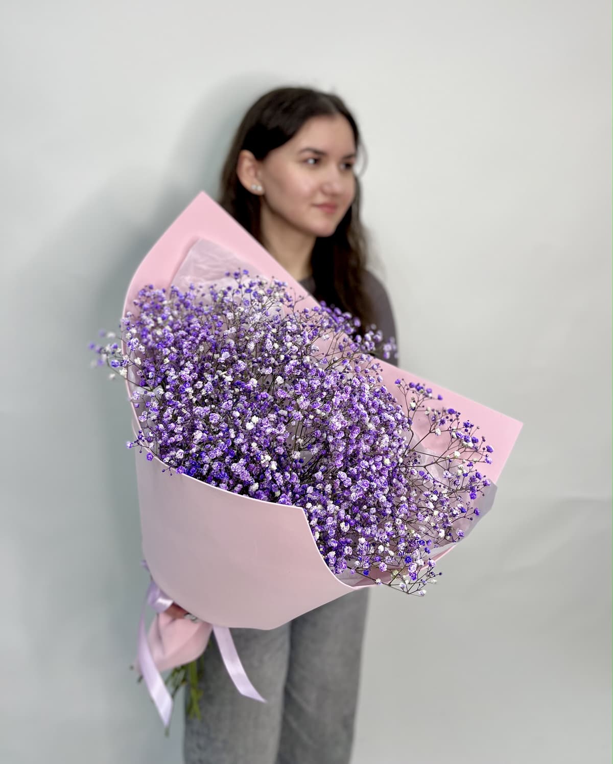 Красочный букет "Гипсофилия сирень"