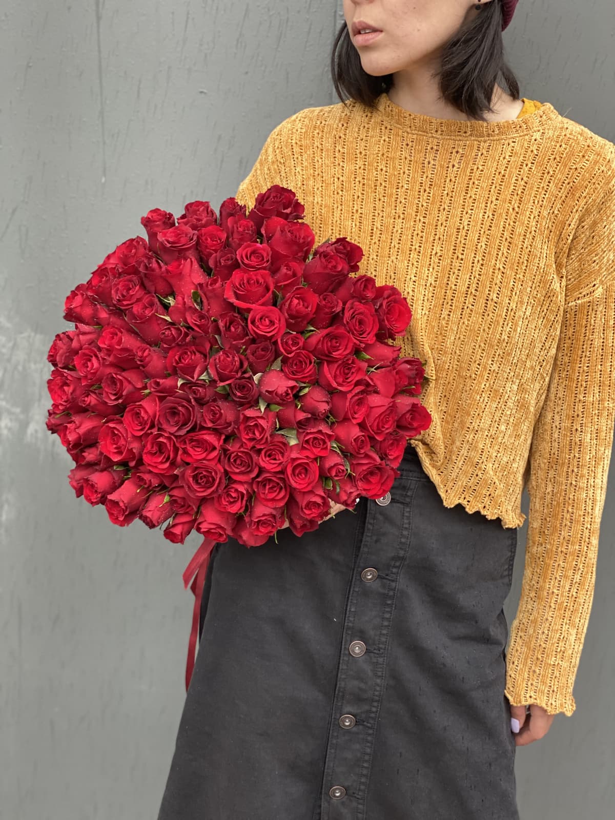 Классический букет из 101 красной розы Кения 35-40 см