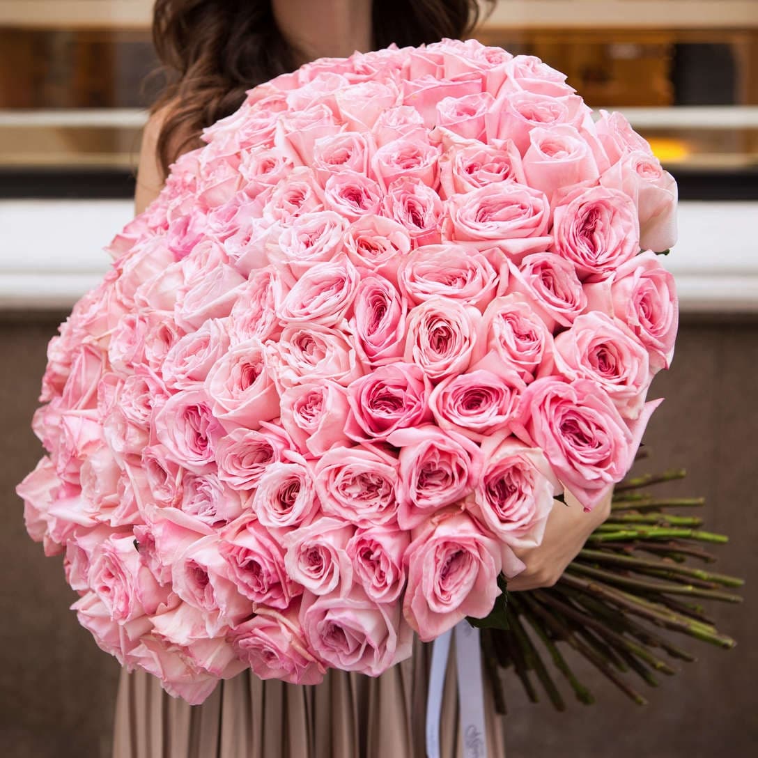 Любимый букет из 101 Пионовидной Розы "Пинк Охара"