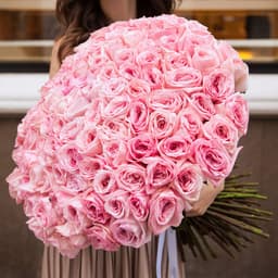 Любимый букет из 101 Пионовидной Розы "Пинк Охара"