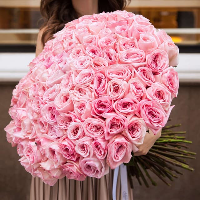 Любимый букет из 101 Пионовидной Розы "Пинк Охара" Любимый букет из 101 Пионовидной Розы "Пинк Охара"