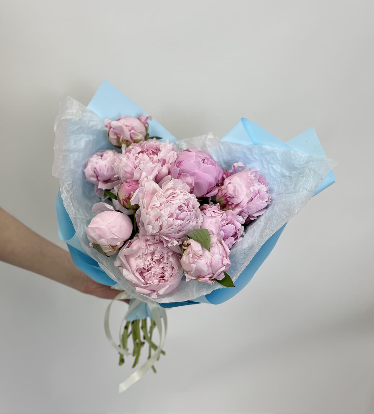 Праздничный букет из 11 Пионов "Сара Бернар”