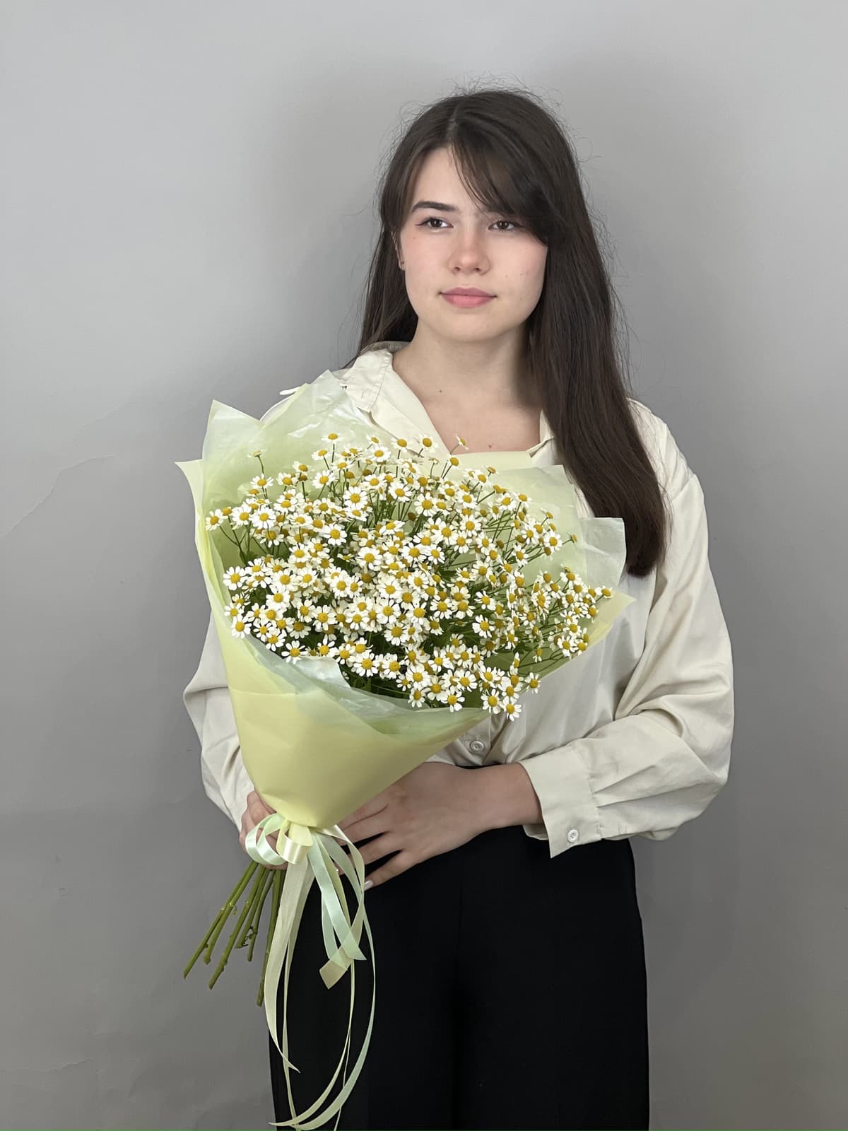 Свежий букет из 11 полевых ромашек