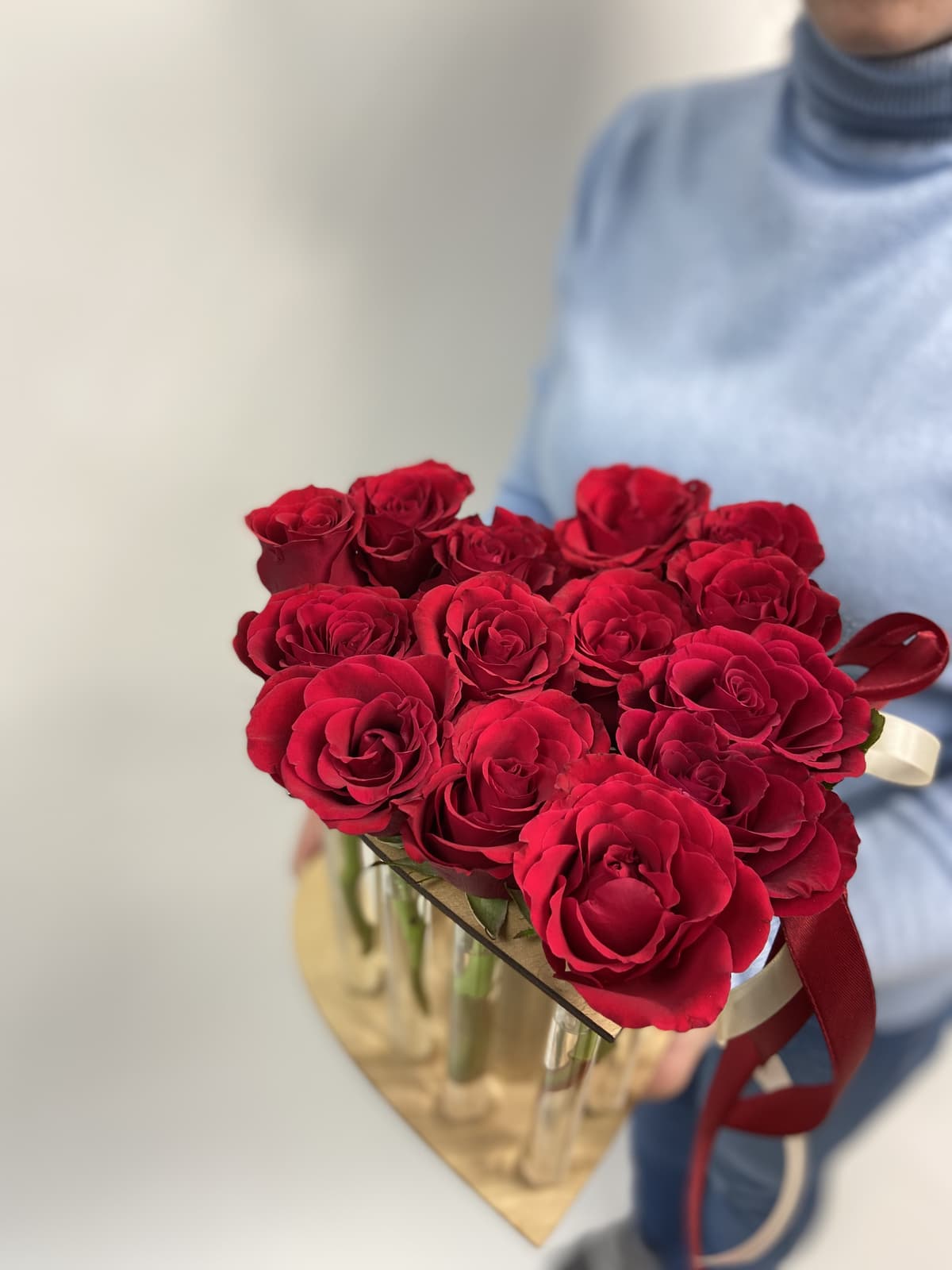 Букет из 15 Роз в пробирках