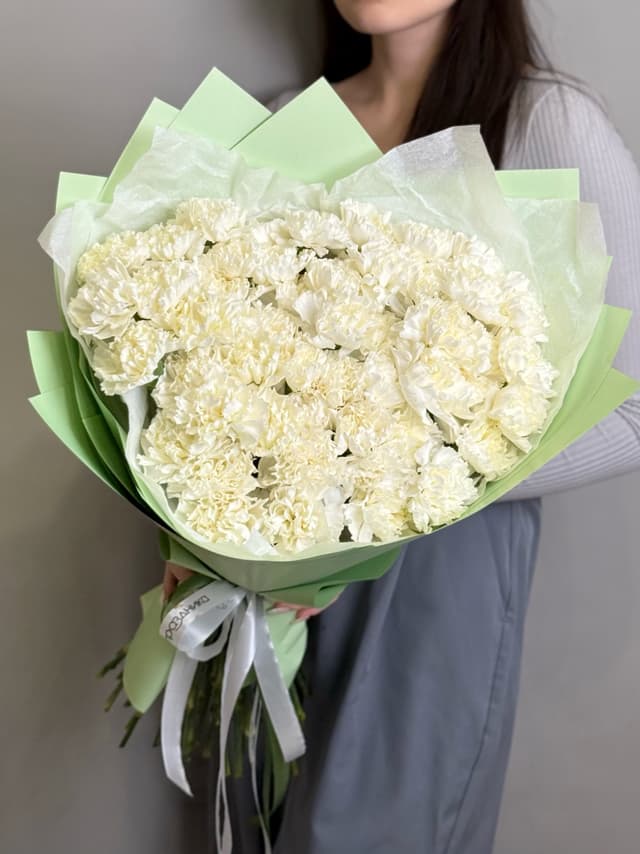 Букет из 51 белого диантуса Букет из 51 белого диантуса
