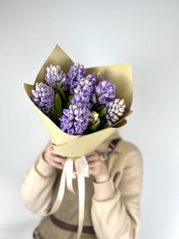 Букет из 9 Гиацинтов в матовой бумаге