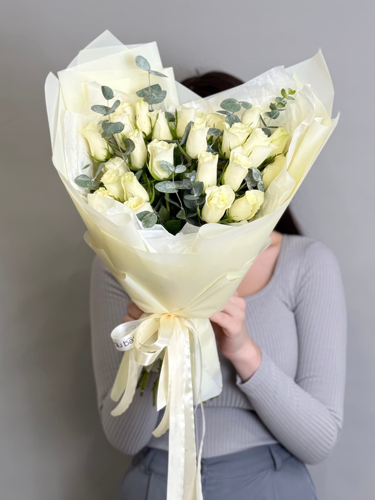 Букет из белых роз кения "Athena" L