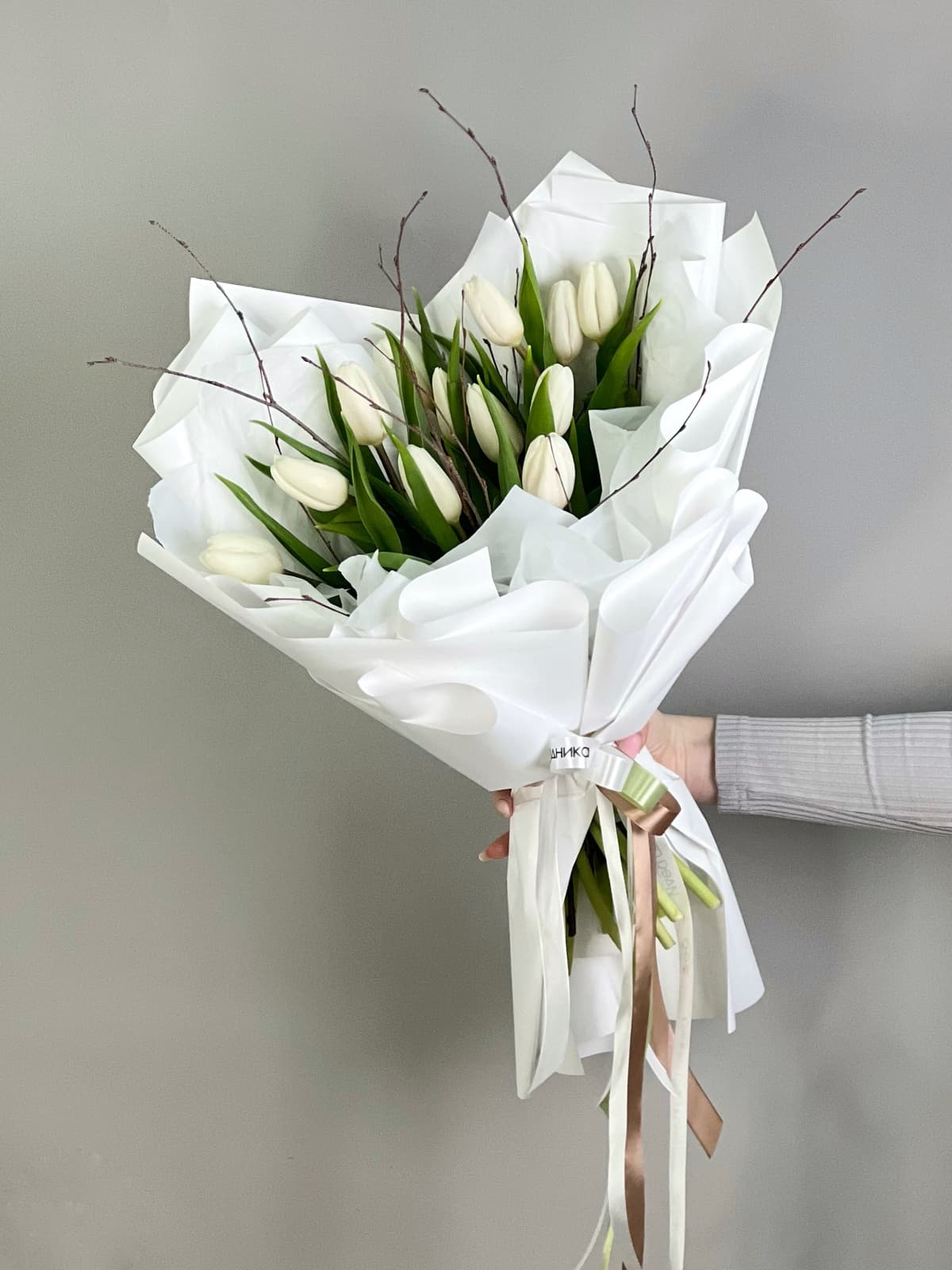 Букет из белых тюльпанов "Дыхание