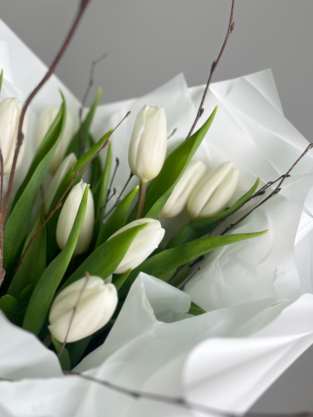 Букет из белых тюльпанов "Дыхание