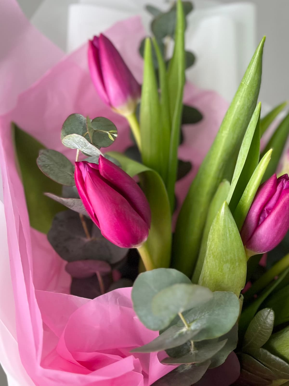 Букет из фиолетовых тюльпанов "Поцелуй весны" (5)