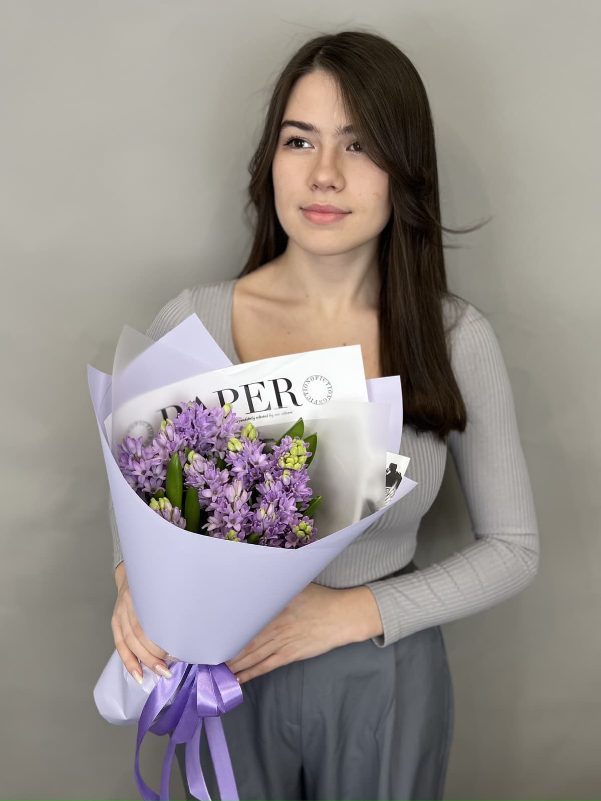 Букет из гиацинтов "Фиолетовая звезда" (15)
