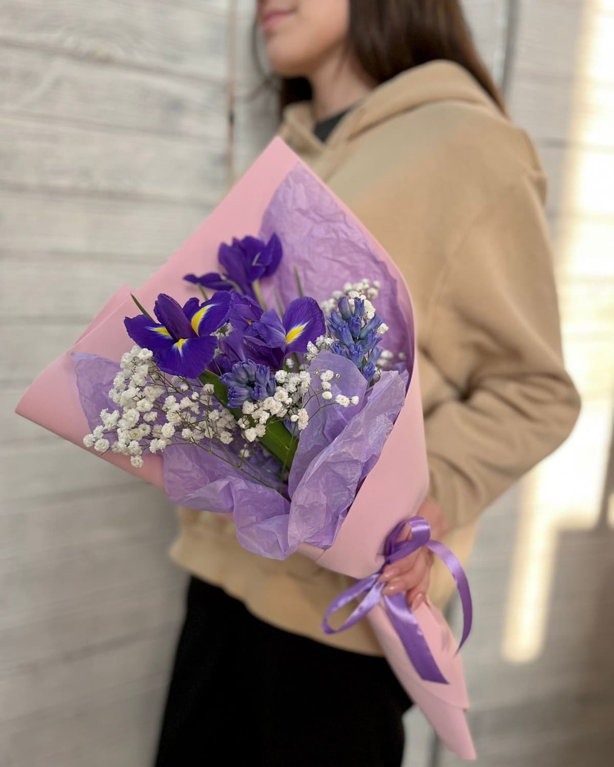 Букет из Ирисов и Гиацинтов в фоамиране