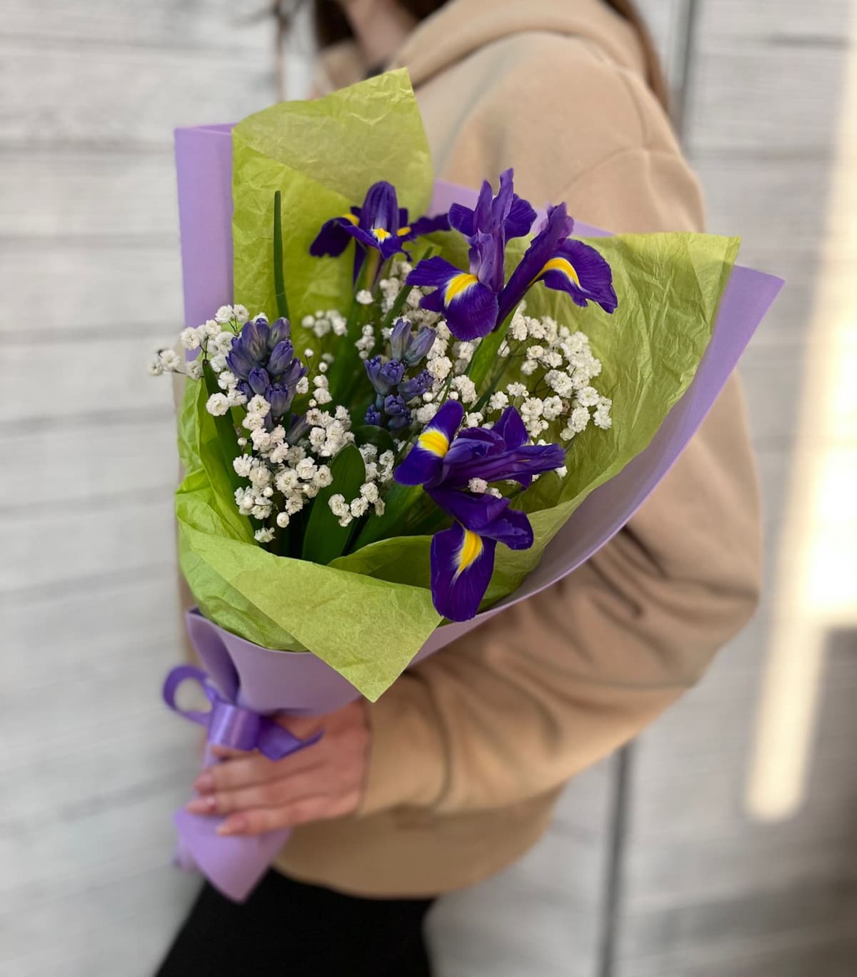 Букет из Ирисов и Гиацинтов в фоамиране