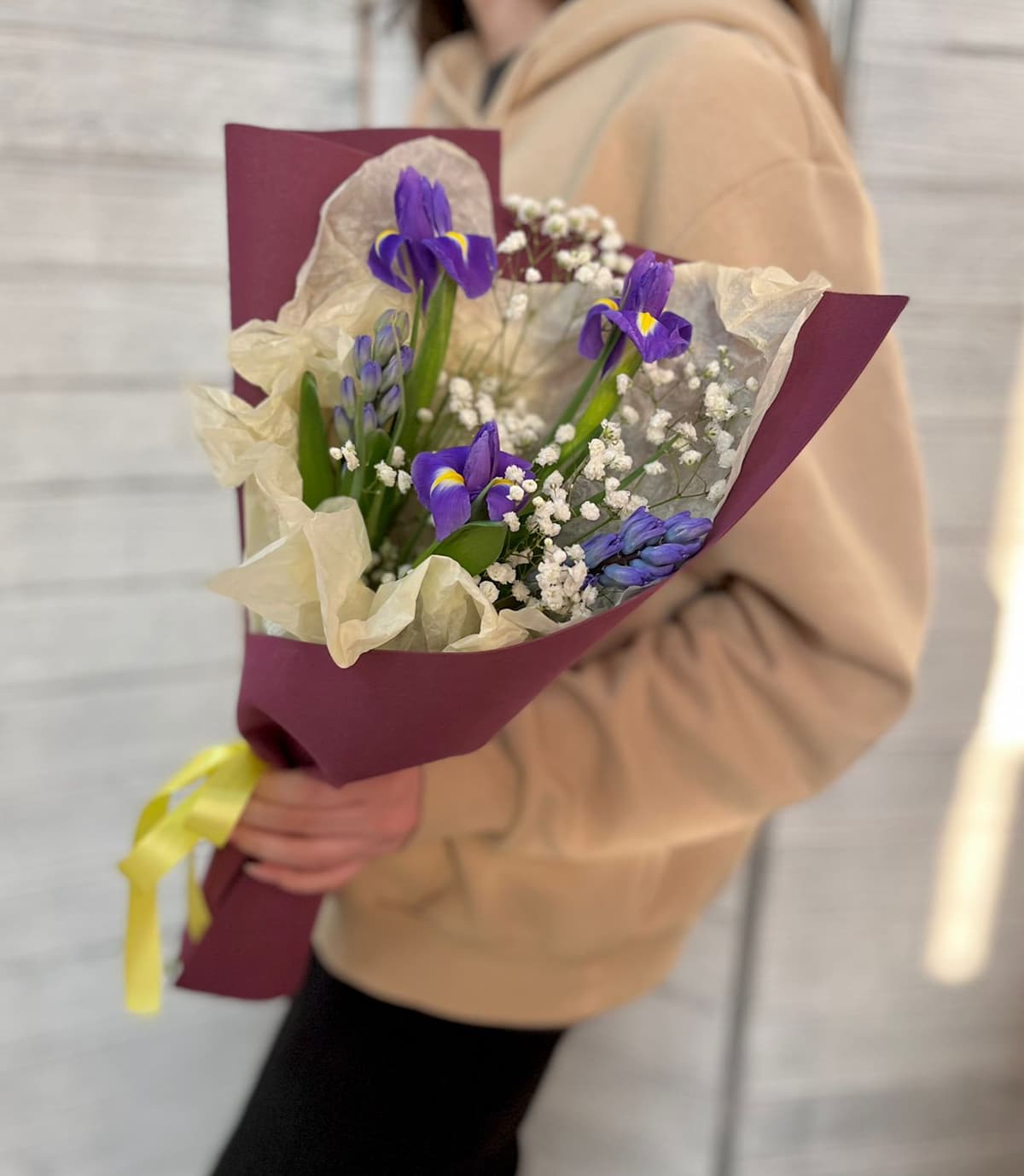 Букет из Ирисов и Гиацинтов в фоамиране