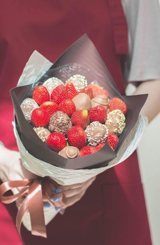 Букет из клубники "Горячий шоколад"