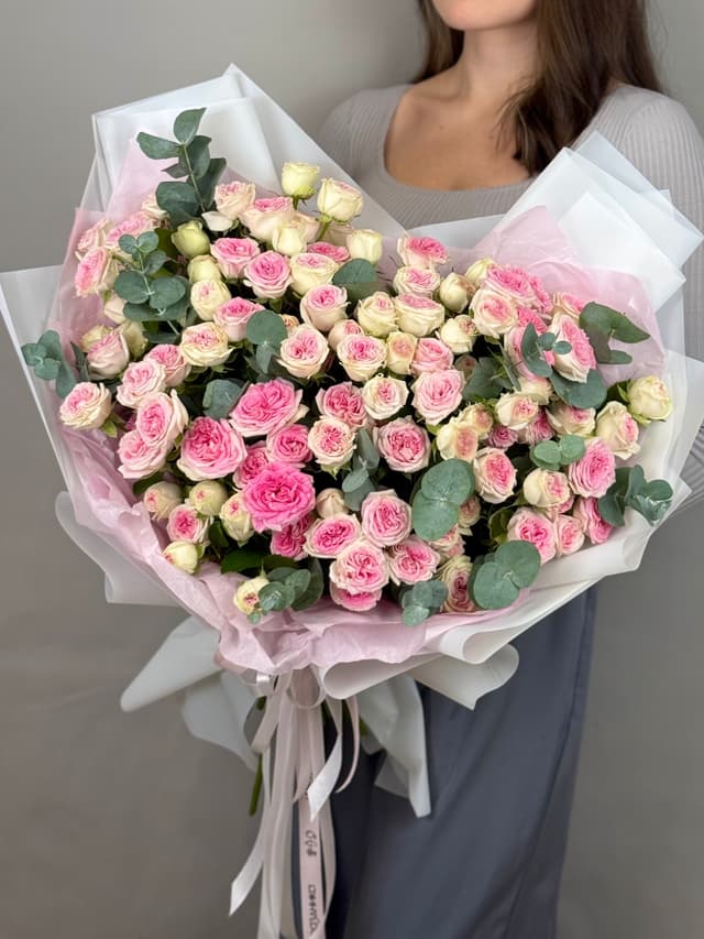 Букет из кустовых пионовидных роз "Пралине" XL Букет из кустовых пионовидных роз "Пралине" XL