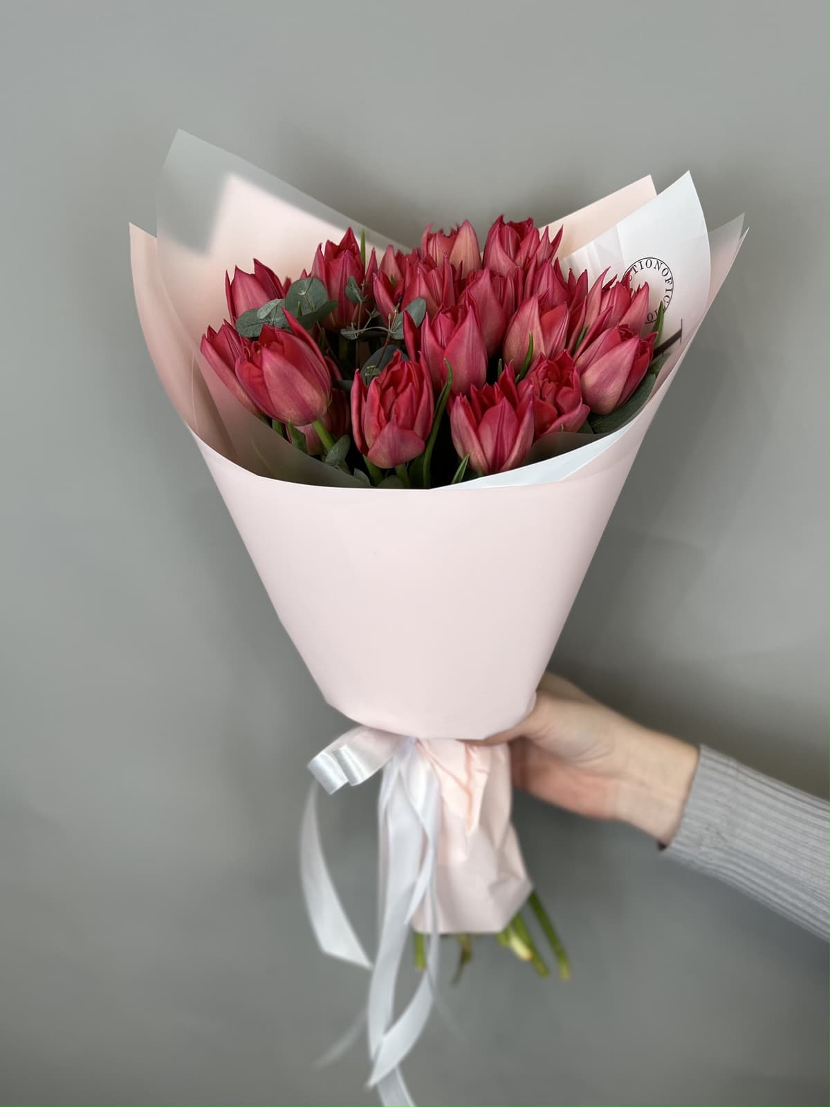 Букет из пионовидных тюльпанов «Распберри» (19)