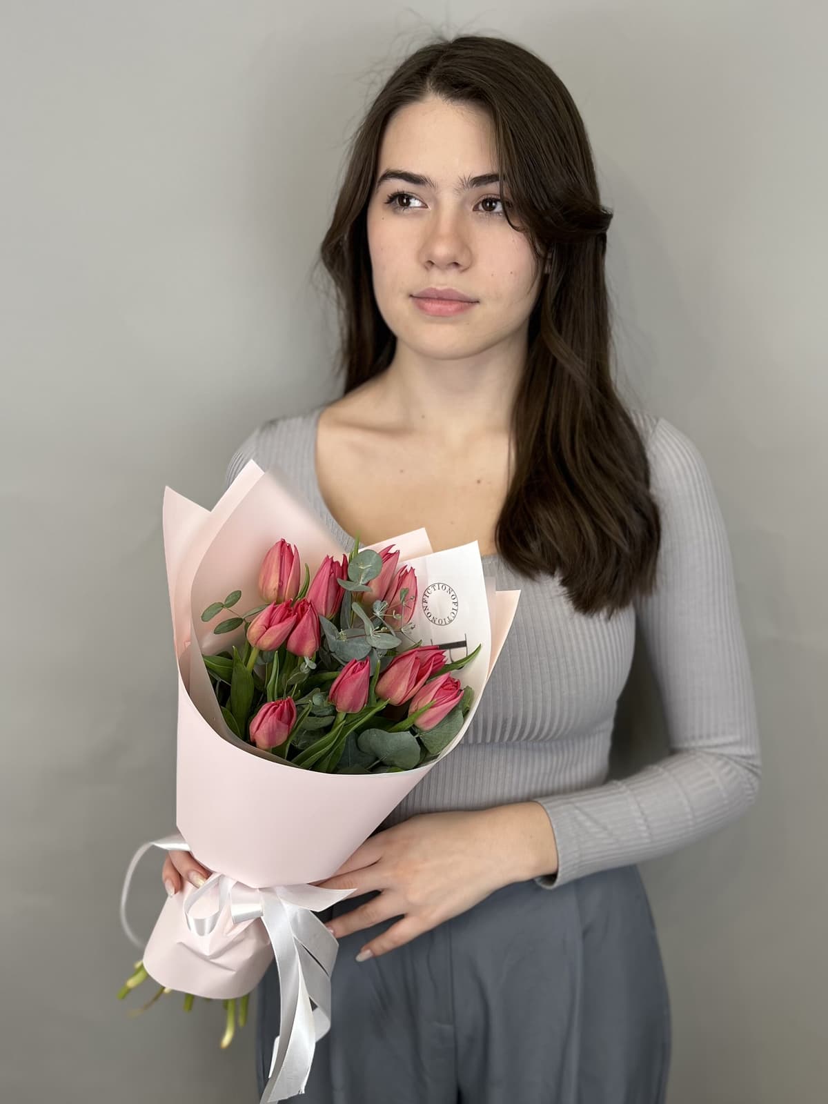 Букет из пионовидных тюльпанов «Распберри» (11)