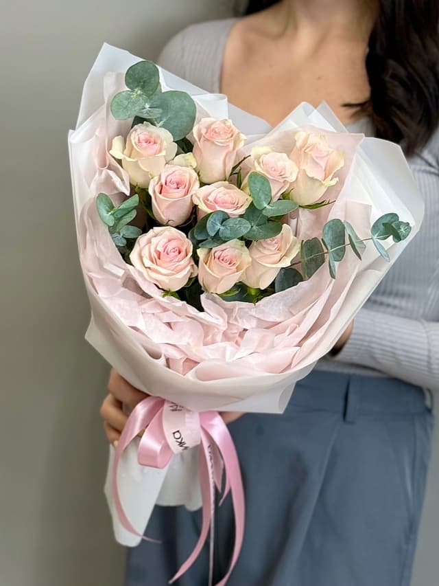 Букет из розовых роз кения "Pink athena" S Букет из розовых роз кения "Pink athena" S