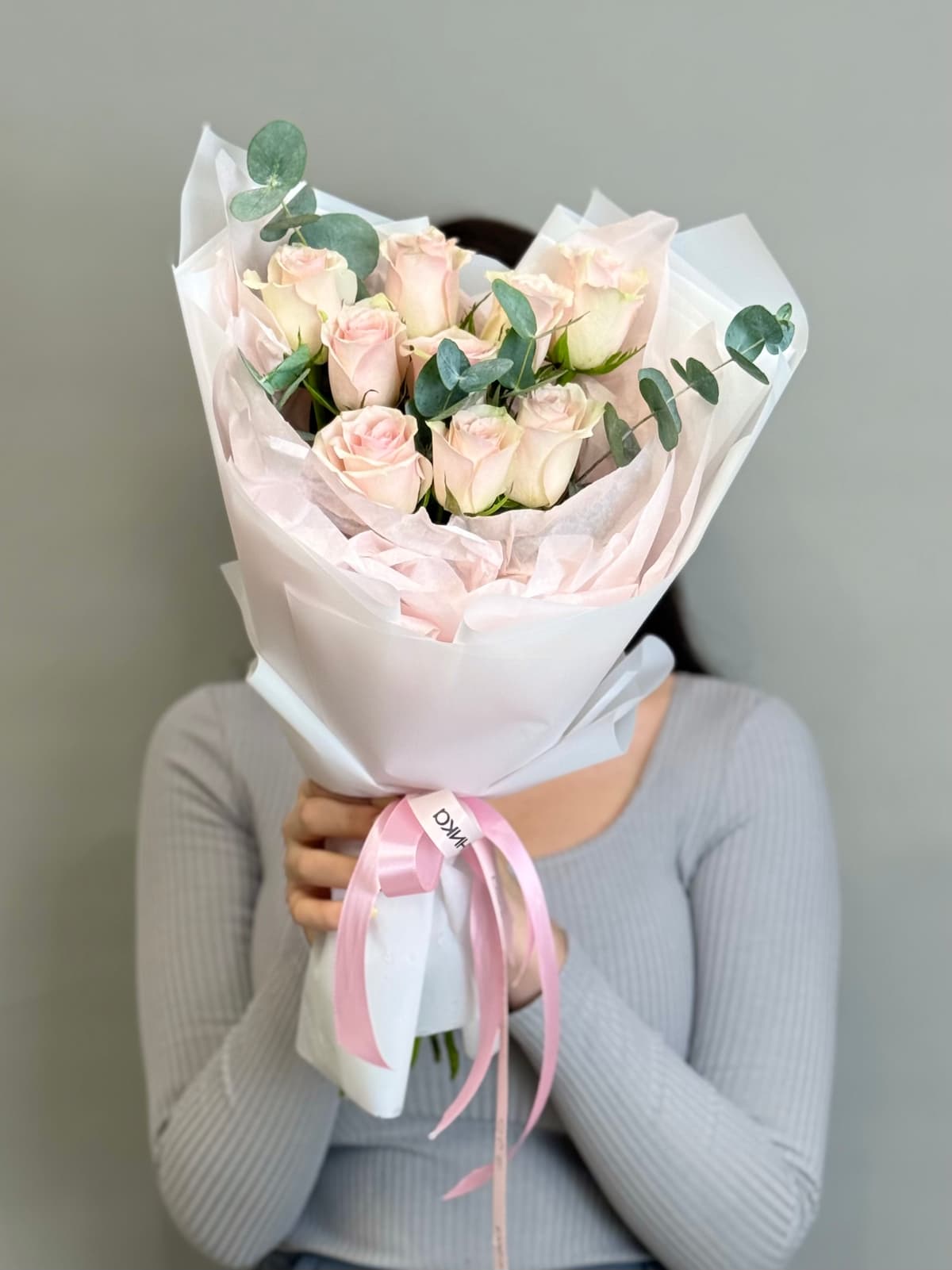 Букет из розовых роз кения "Pink athena" S