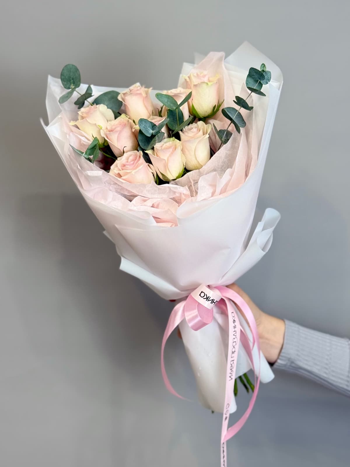 Букет из розовых роз кения "Pink athena" S