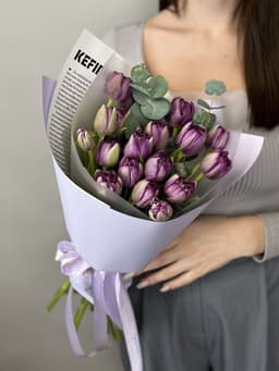 Букет пионовидных тюльпанов "Blue Diamond" M