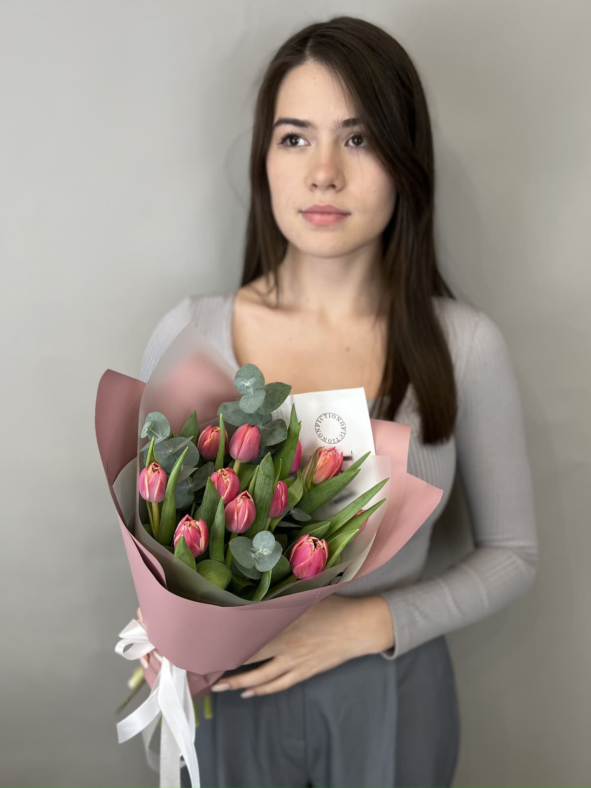 Букет пионовидных тюльпанов "Колумбус" (11)