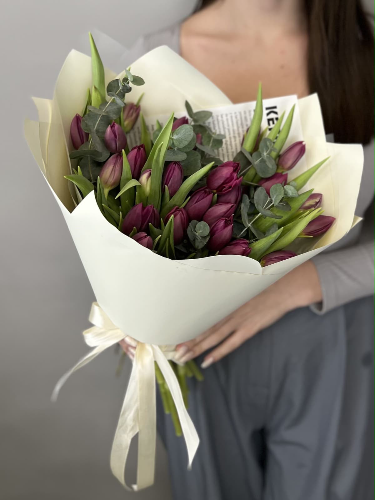 Букет пионовидных тюльпанов «Дубль Принцесс» (27)