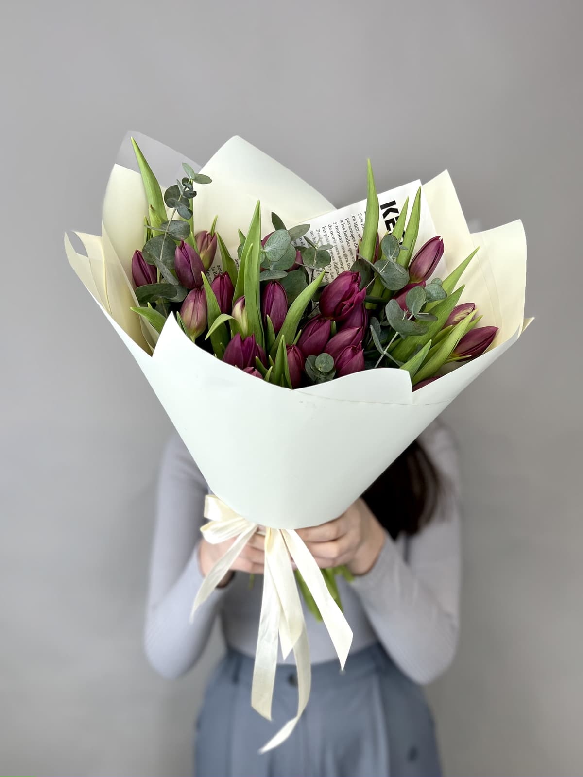 Букет пионовидных тюльпанов «Дубль Принцесс» (27)