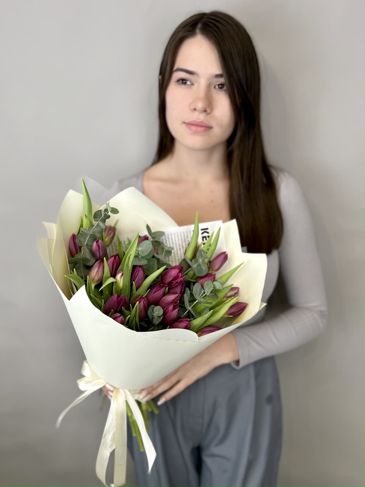 Букет пионовидных тюльпанов «Дубль Принцесс» (27)