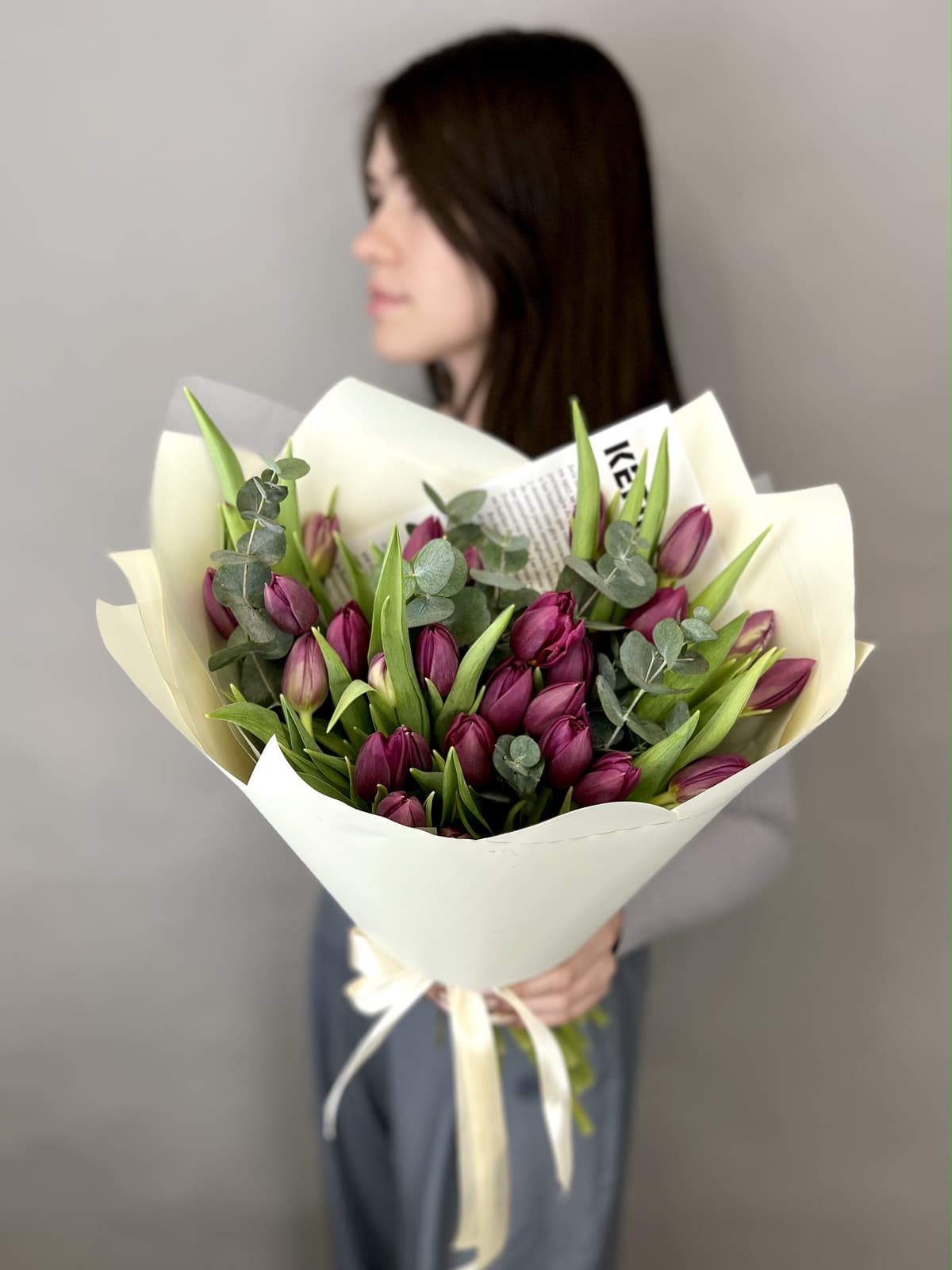 Букет пионовидных тюльпанов «Дубль Принцесс» (27)