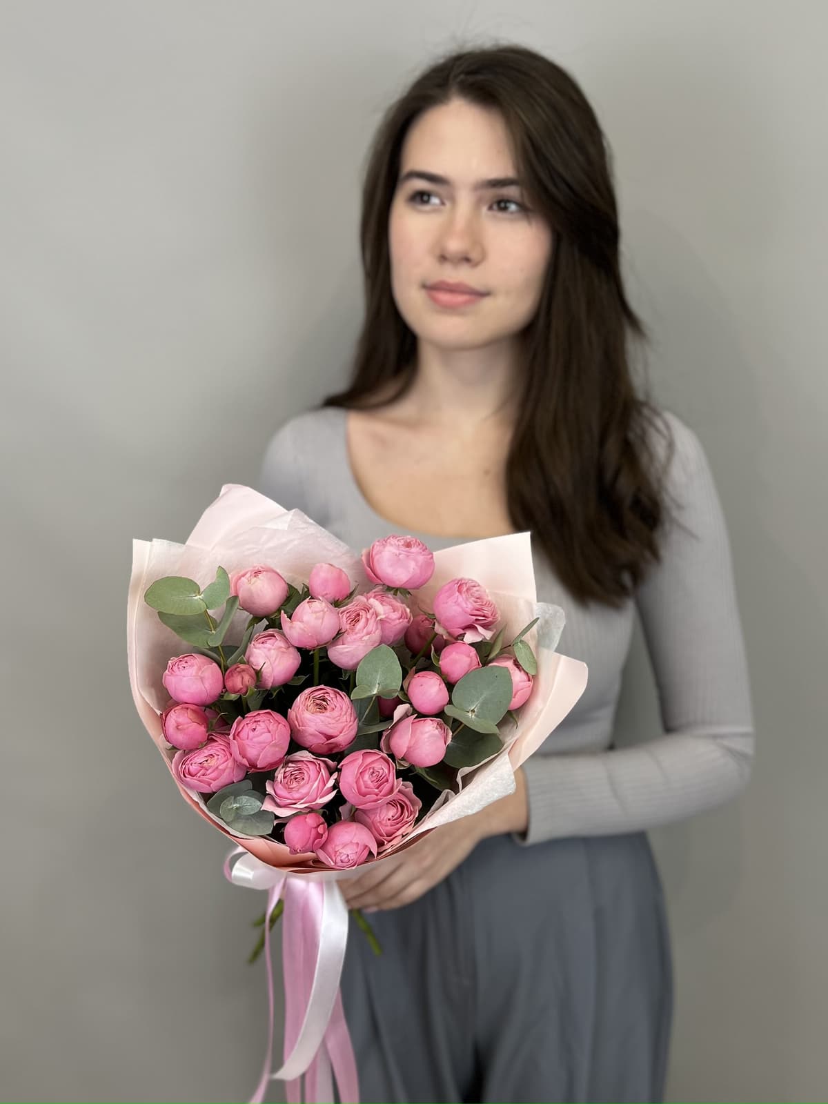 Красивый букет "Пудра" S