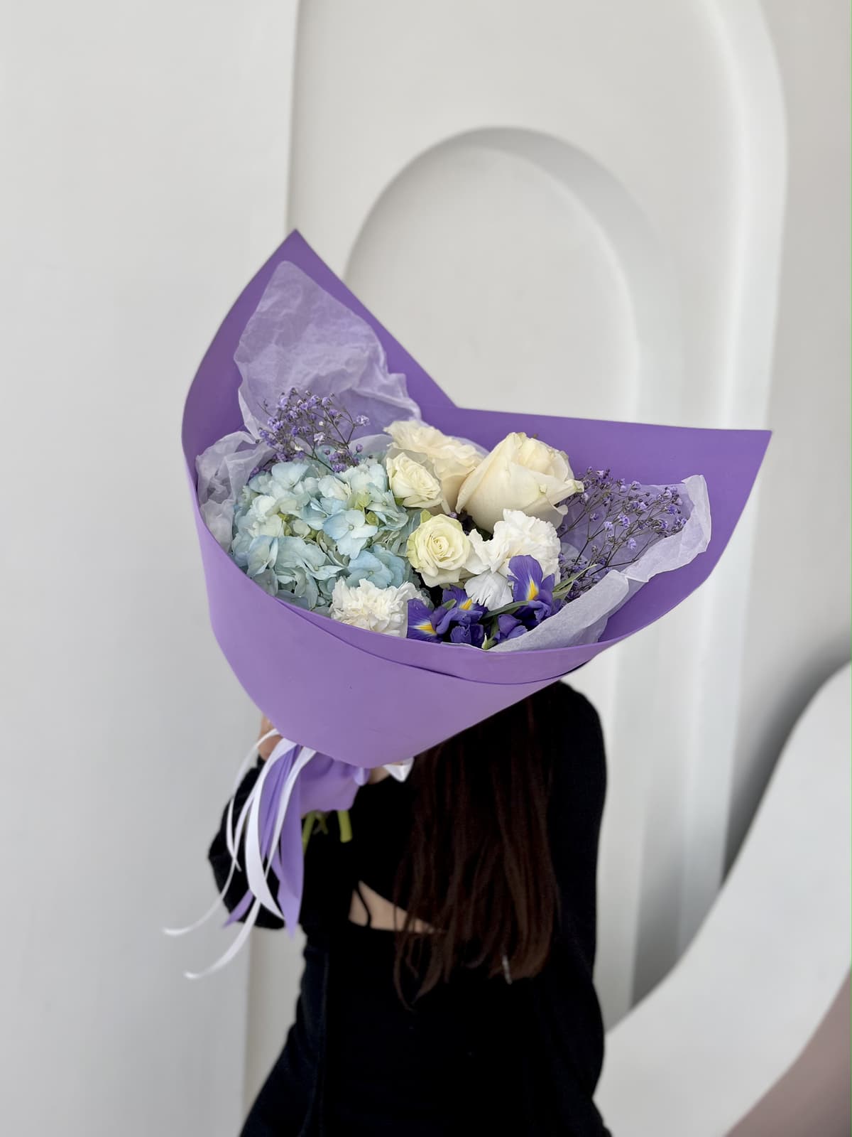 Букет с Гортензией и Ирисами