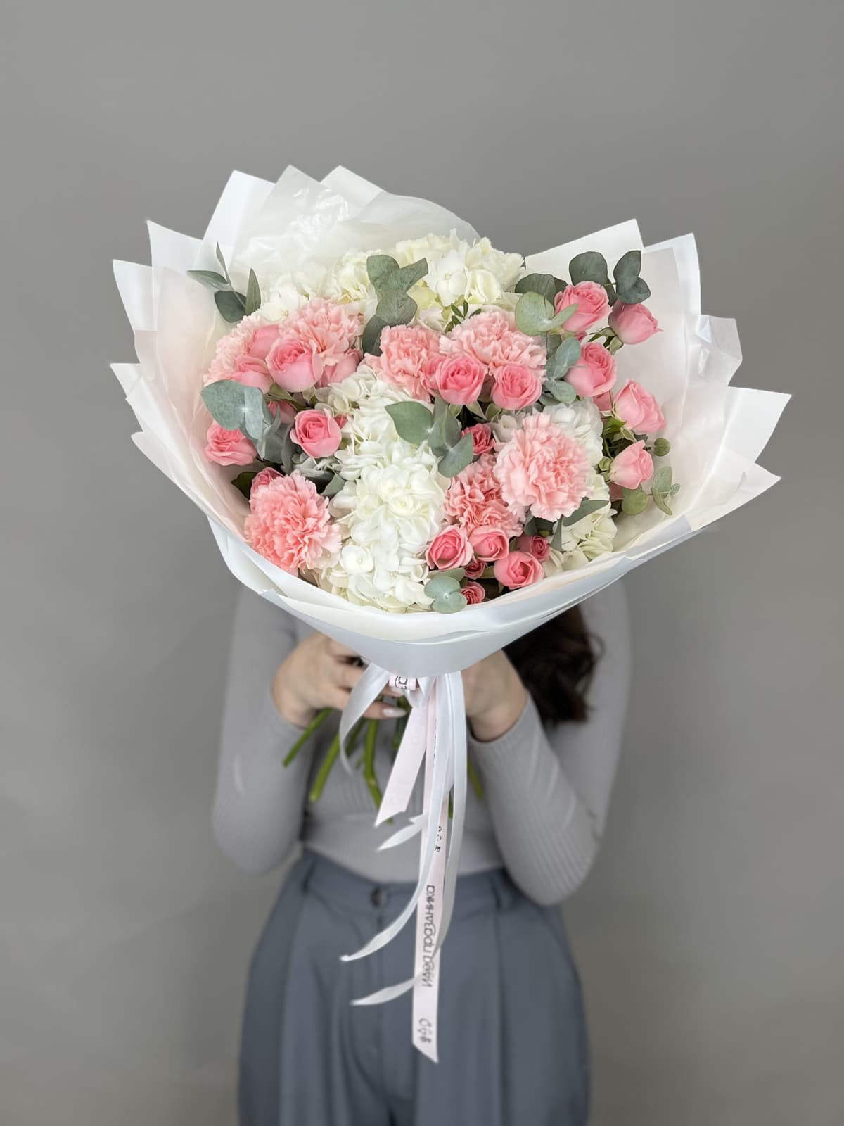 Оригинальный букет "Сияние" розовый L