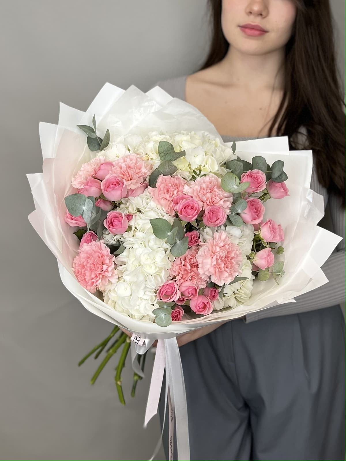 Оригинальный букет "Сияние" розовый L