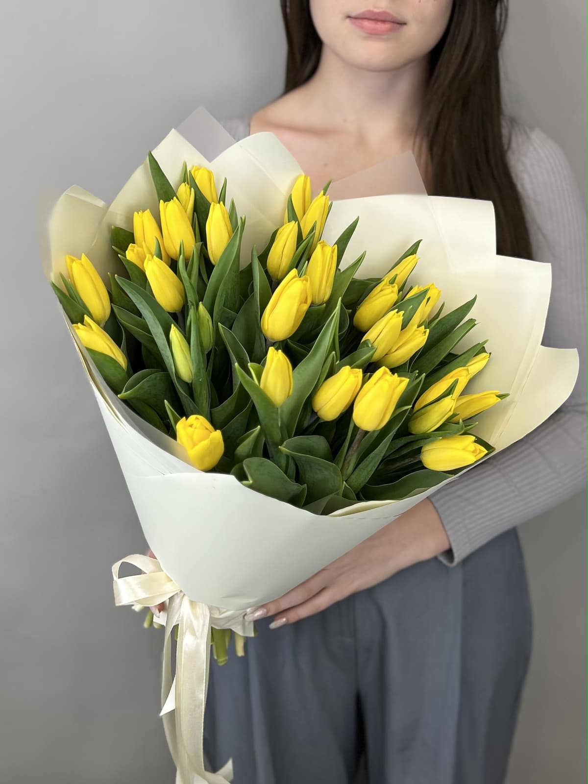 Букет из 35 желтых тюльпанов "Золото" (35)