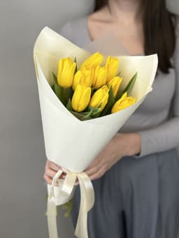 Букет из 9 желтых тюльпанов "Золото" (9)