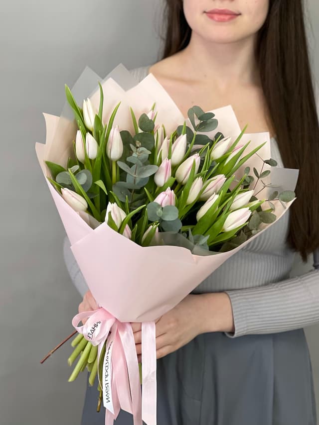 Свежий букет тюльпанов "Pinky" L Свежий букет тюльпанов "Pinky" L