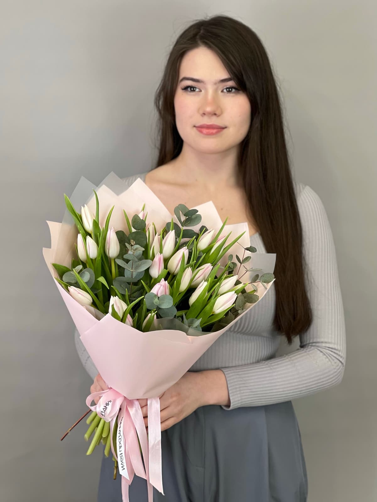 Свежий букет тюльпанов "Розовый" (25)